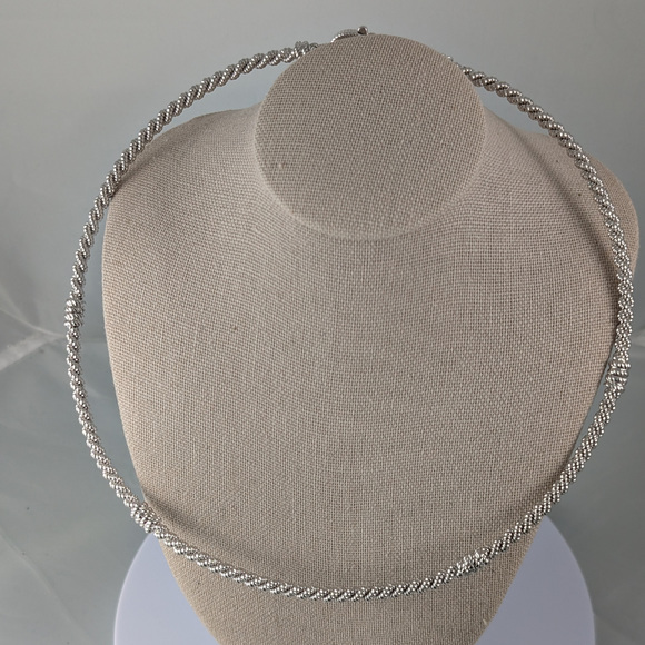 Judith Ripka 925 Sterling Silver Choker Necklace Only - Picture 4 of 4